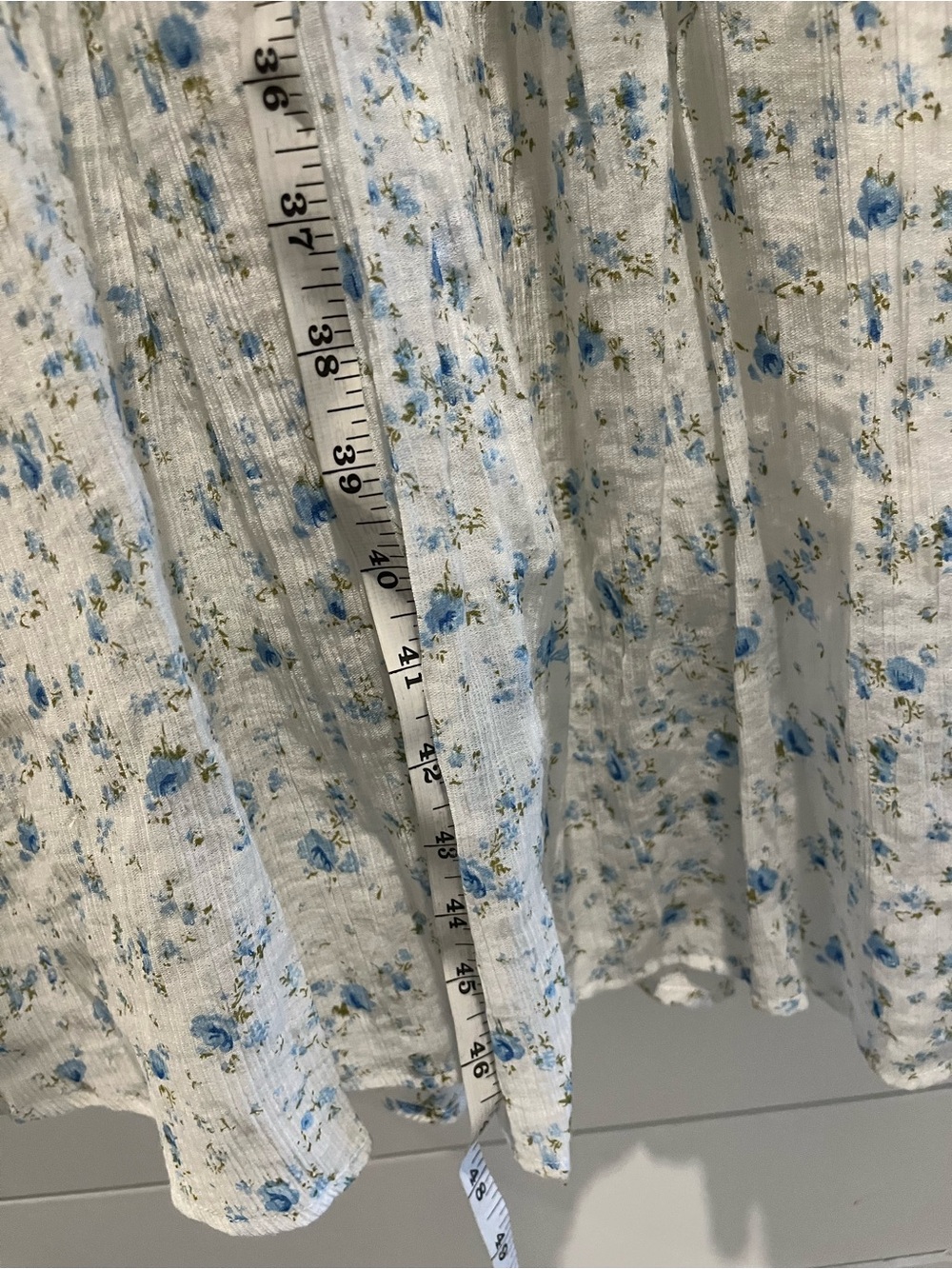 Christy Dawn Blue Floral Wrap Midi Dress Medium - Picture 6 of 14